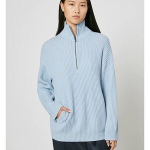 NWT Equipment Bowee Half Zip Sweater In Blue Fog Size Small
